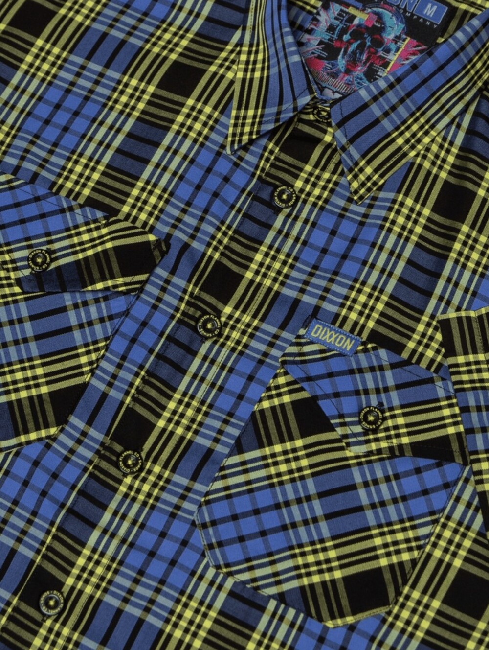 Dixxon Men’s Blue & Yellow Plaid Button-Up Shirt